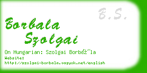 borbala szolgai business card